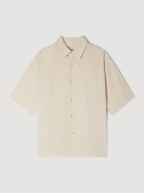 Sandro CRINKLED-EFFECT SHIRT WITH SHARK COLLAR