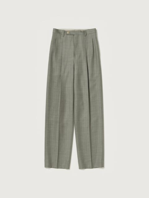 AURALEE BLUEFACED WOOL TWO-TUCK SLACKS