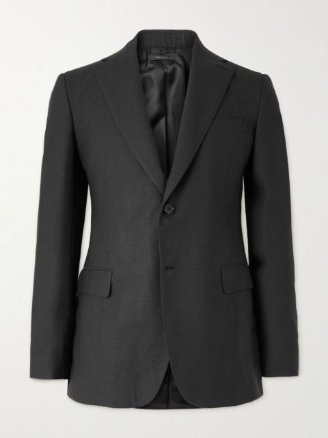 Brioni Trevi Slim-Fit Textured-Wool Suit Jacket Black