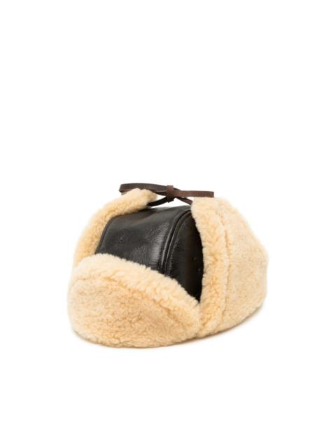 MASTERMIND WORLD shearling-trim leather pilot hat