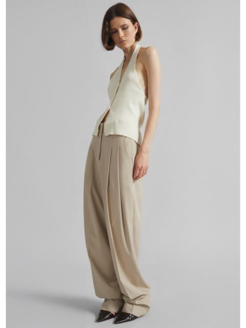 The Frankie Shop Gelso Pleated Twill Trousers - Beige