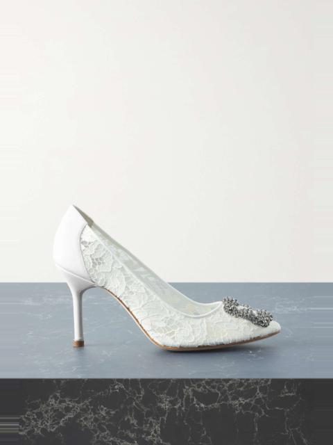 Hangisi 90 embellished corded lace pumps