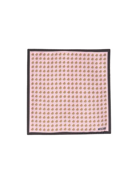 Moschino Teddy Bear-print organic silk pocket square