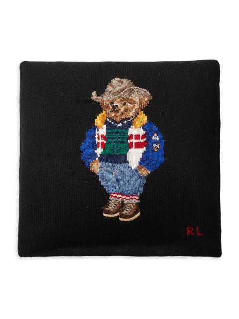 Ralph Lauren RL Bear Knit Throw Pillow - Black White