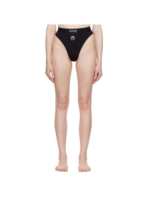 Marine Serre Black Moon Logo Stretched Jersey High-Waist Briefs