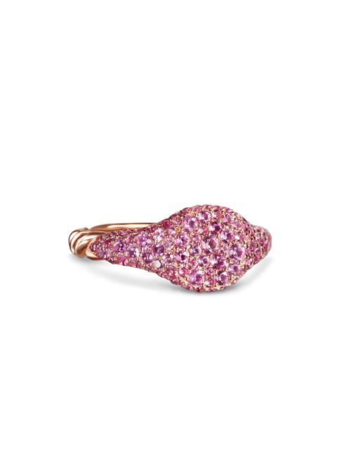 DAVID YURMAN Women's Petite Pavé Pinky Ring in 18K Rose Gold - Pink Sapphire