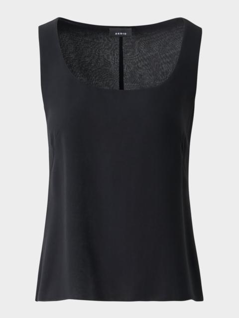 AKRIS Scoop-Neck Silk Georgette Tank Top