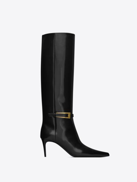 SAINT LAURENT lee boots in glazed leather