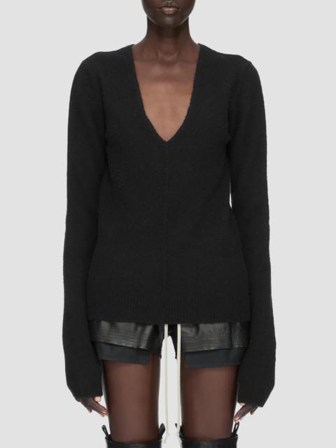 Rick Owens Women's Tommy V-Neck Alpaca-Blend Sweater - Black