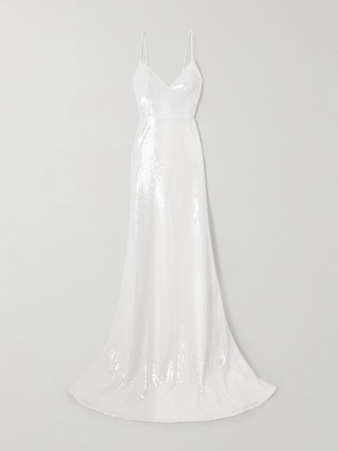 ALEX PERRY Bikini Sequined Mesh Gown