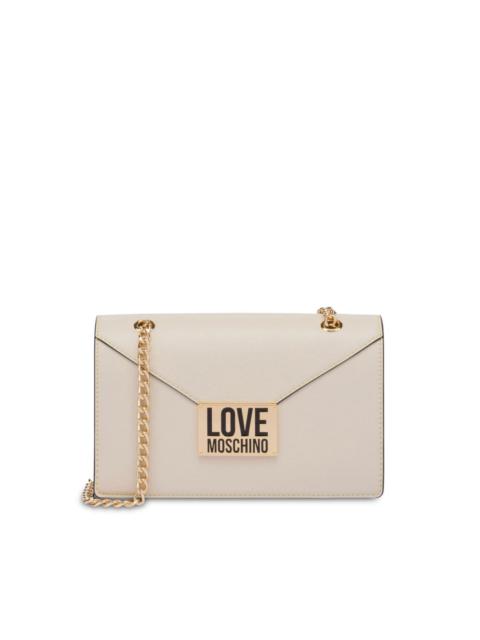 logo-plaque chain shoulder bag