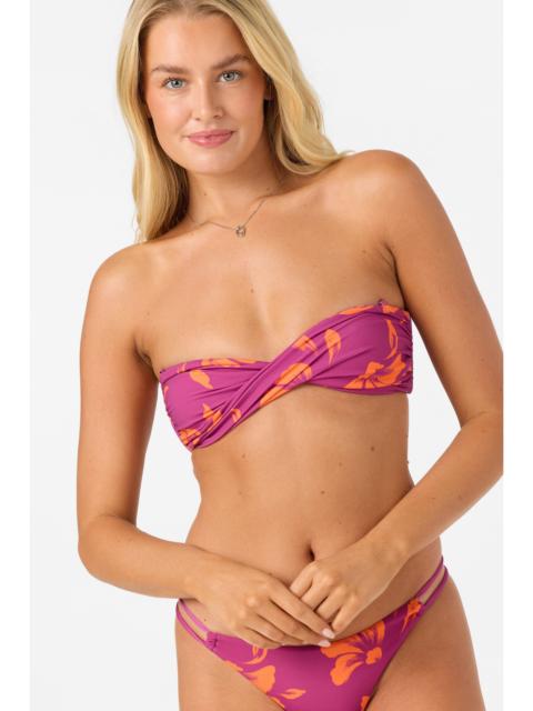 O'Neill Avery Painted Floral Bogatel Tube Bandeau Bikini Top