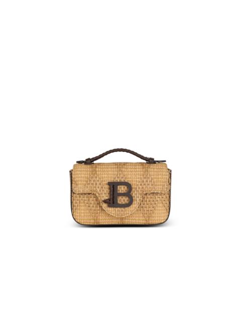 Balmain B-Buzz Mini bag in leather and raffia