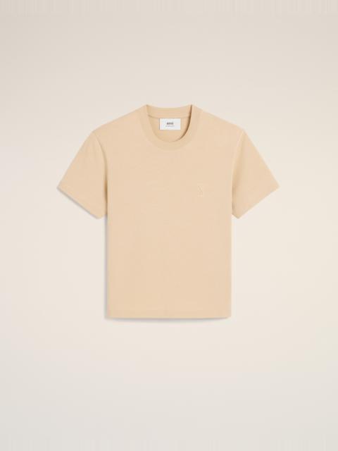 AMI Paris BEIGE COTTON AMI DE COEUR T-SHIRT