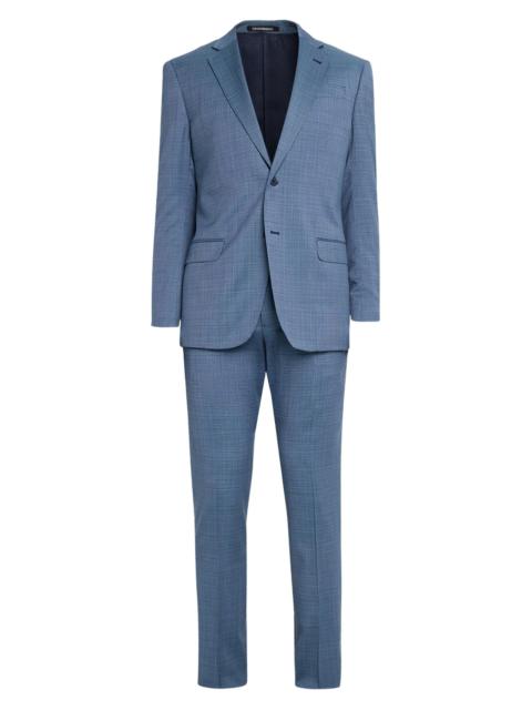 EMPORIO ARMANI Men's Micro-Textured Wool Single-Breasted Suit - Blue
