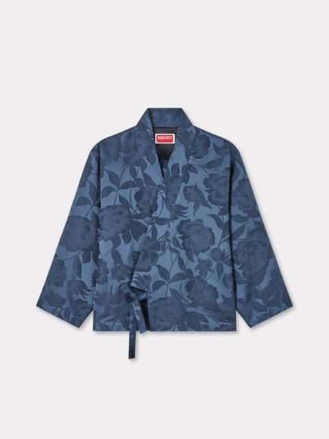 KENZO 'KENZO Peonies' kimono jacket in jacquard cotton linen