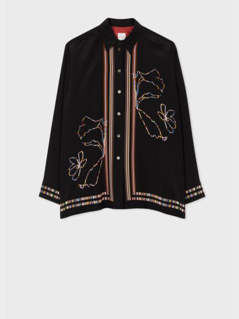 Paul Smith Women's Black Magnolia 'Signature Stripe' Shirt