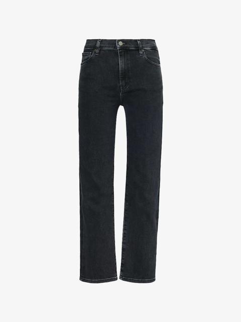 Le Sleek high-rise straight-leg stretch-denim jeans