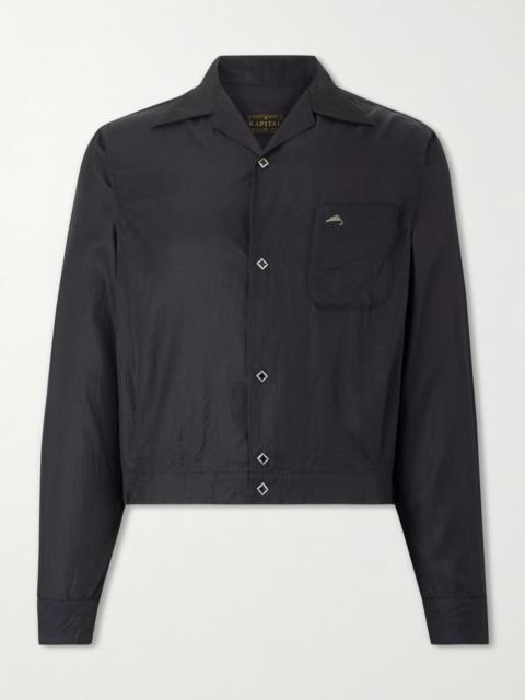 Kapital Drizzler Camp-Collar Embroidered-Detail Satin Jacket