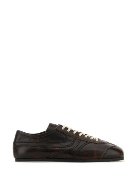 Dries Van Noten Brown leather sneakers