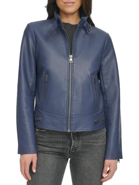 Women's Faux Leather Racer Jacket