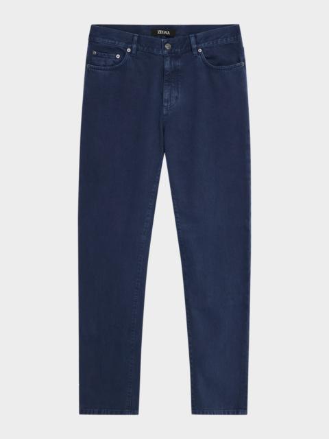 ZEGNA Men's Pure Cotton Slim Fit Five-Pocket Jeans