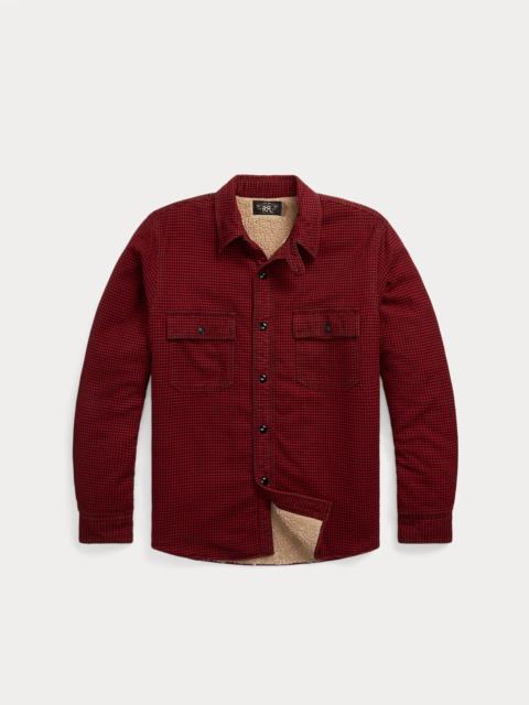Fleece-Lined Checked Twill Overshirt
