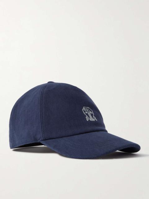 Brunello Cucinelli Logo-Embroidered Linen Baseball Cap