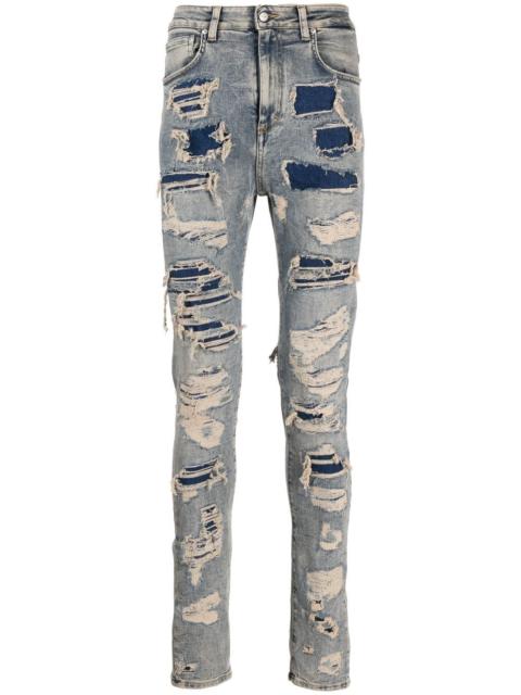 REPRESENT all-over distressed-finish jeans