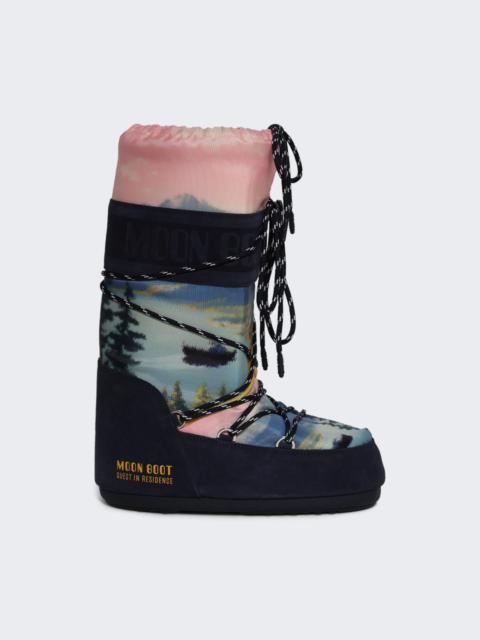 MOON BOOT X Guest In Residence Icon High Postcard Boots Midnight