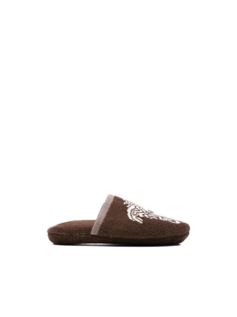 VERSACE jacquard medusa slippers