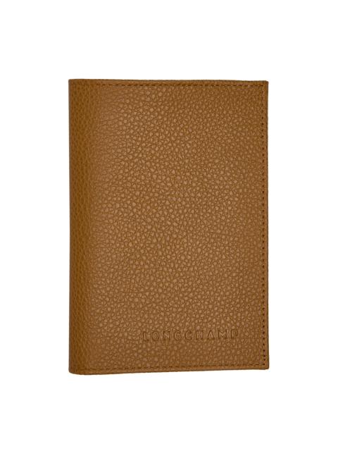 Longchamp Le Foulonné Passport cover Walnut - Leather