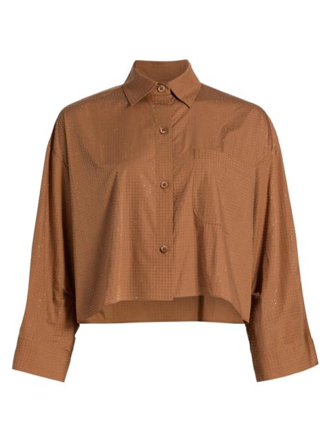 TWP Women's Next Ex Rhinestone Crop Button-Front Shirt - Argan Oil