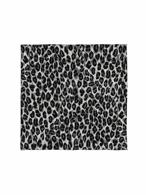 visvim SILK SCARF LEOPARD (CHIRIMEN) GREY