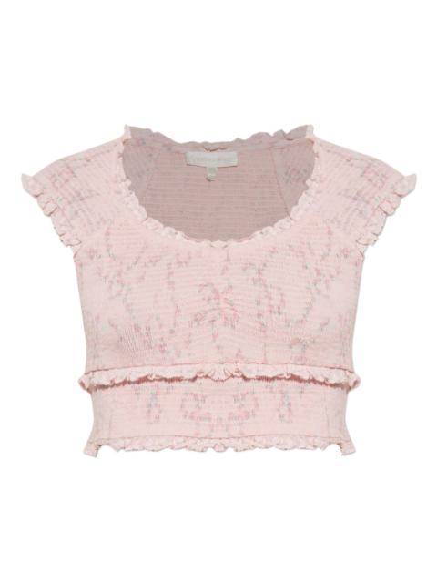 LoveShackFancy ruffled floral top