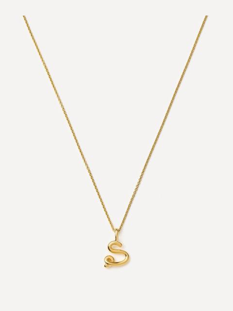 MISSOMA 18ct Gold-Plated Vermeil Silver Curly Molten Mini S Initial Pendant Necklace