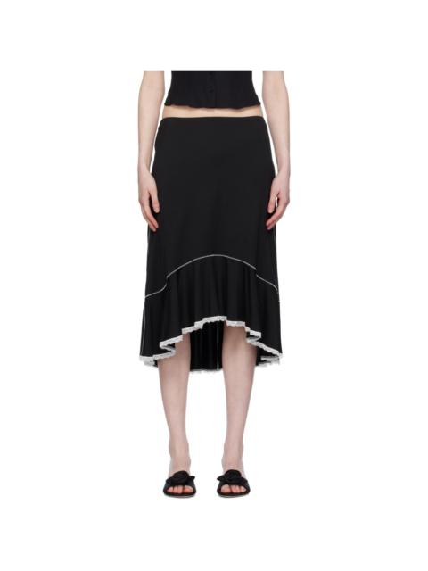 Black Dainty Midi Skirt