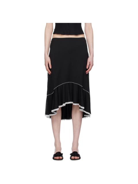 GUIZIO Black Dainty Midi Skirt