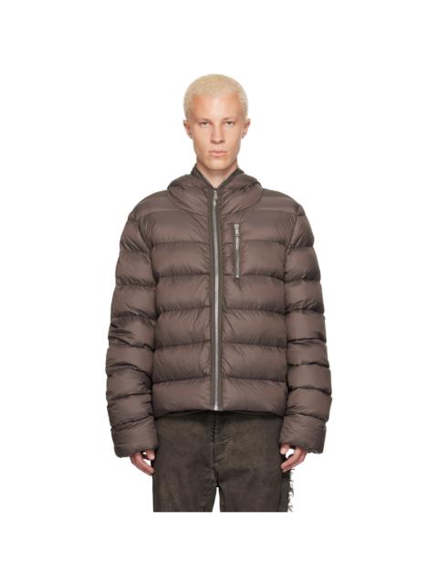 Rick Owens Taupe Tower Hooded Down Jacket