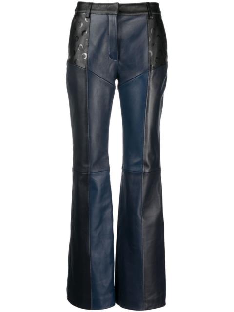 Marine Serre flared leather trousers