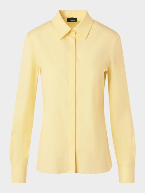 AKRIS Stretch Poplin Button-Front Shirt