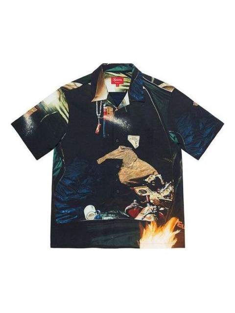 Supreme Supreme Firecracker Rayon S/S Shirt 'Black Yellow' SUP-SS21-749