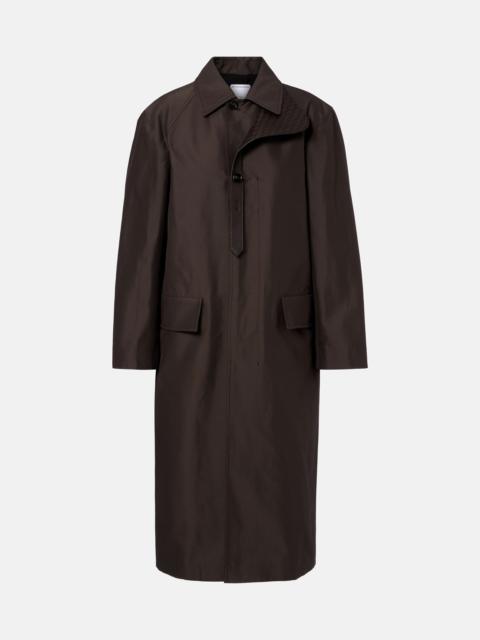 Bottega Veneta Intrecciato leather-trimmed trench coat