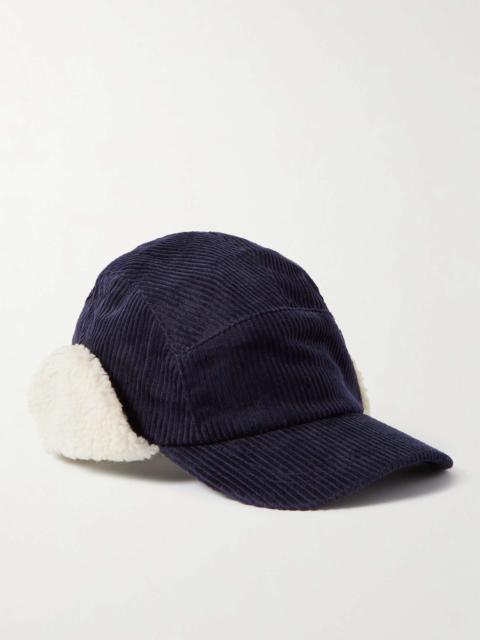 Shearling-Trimmed Cotton-Corduroy Trapper Hat