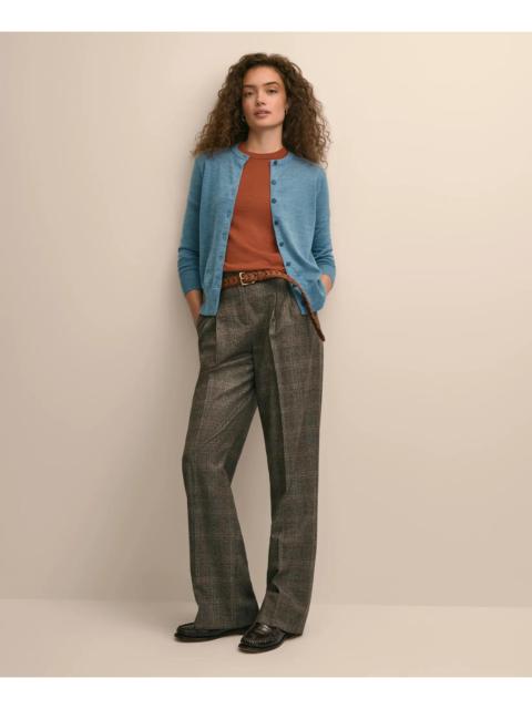 Brooks Brothers Wool Plaid Wide-Leg Pants