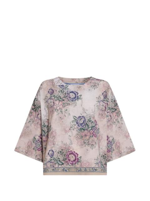 Pierre-Louis Mascia Adanastr dolman-sleeve floral short-sleeve shirt