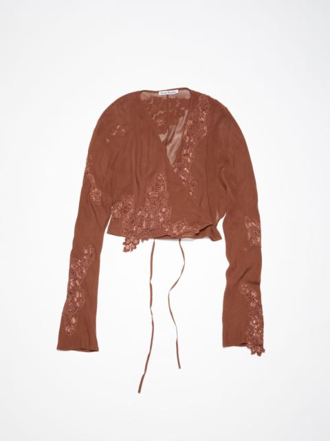 Wrap lace top - Rust brown