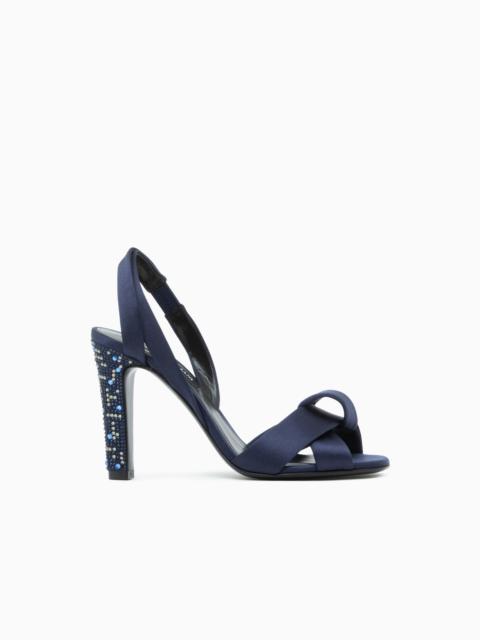 GIORGIO ARMANI SANDALS IN VISCOSE AND SILK SATIN WITH LEATHER SOLE
