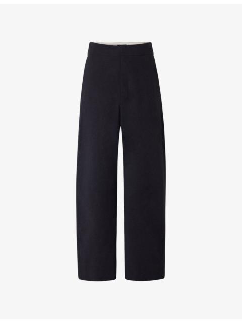 soeur Hawk Straight-Leg High-Rise Crepe Trousers