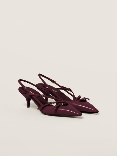 Miu Miu Patent leather slingbacks with buckles